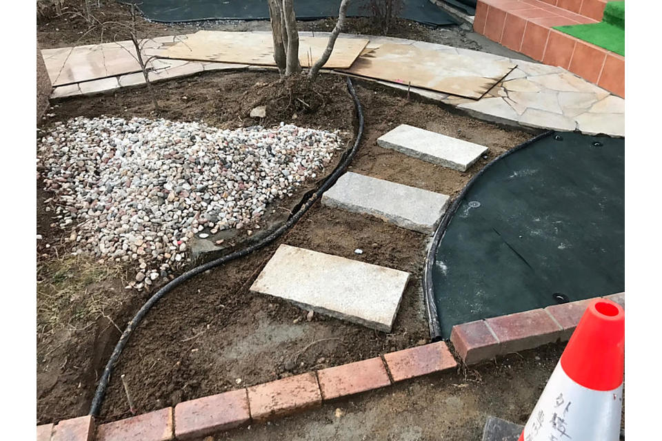 敷石を再利用の画像