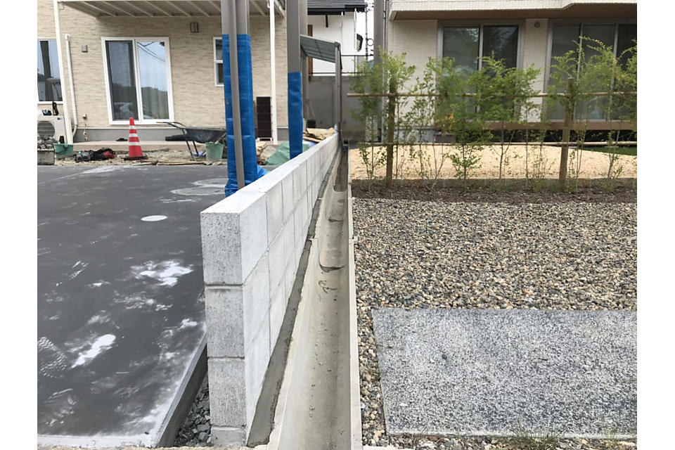 境界ブロック積みの画像