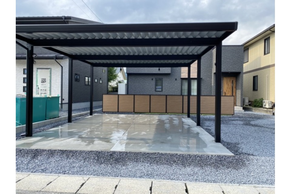 折板カーポート延長の画像