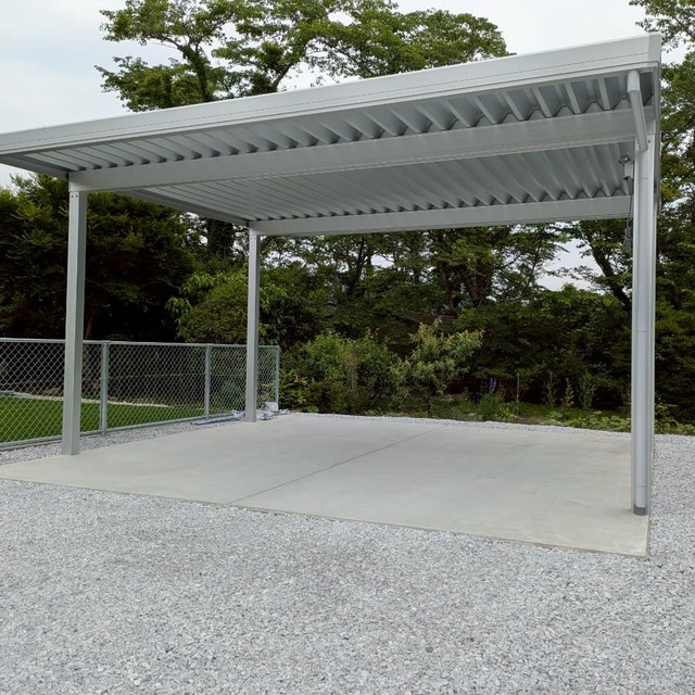 折板カーポート2台用・土間コンクリートの画像