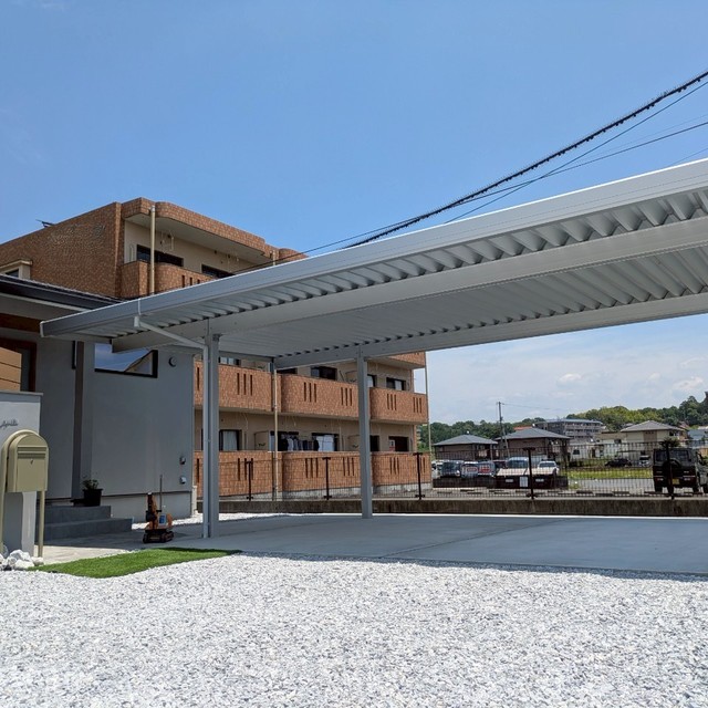 折板カーポート2台用・土間コンクリートの画像